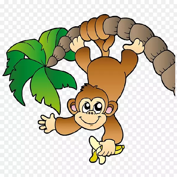 猴子树免费剪贴画卡通猴子剪贴画