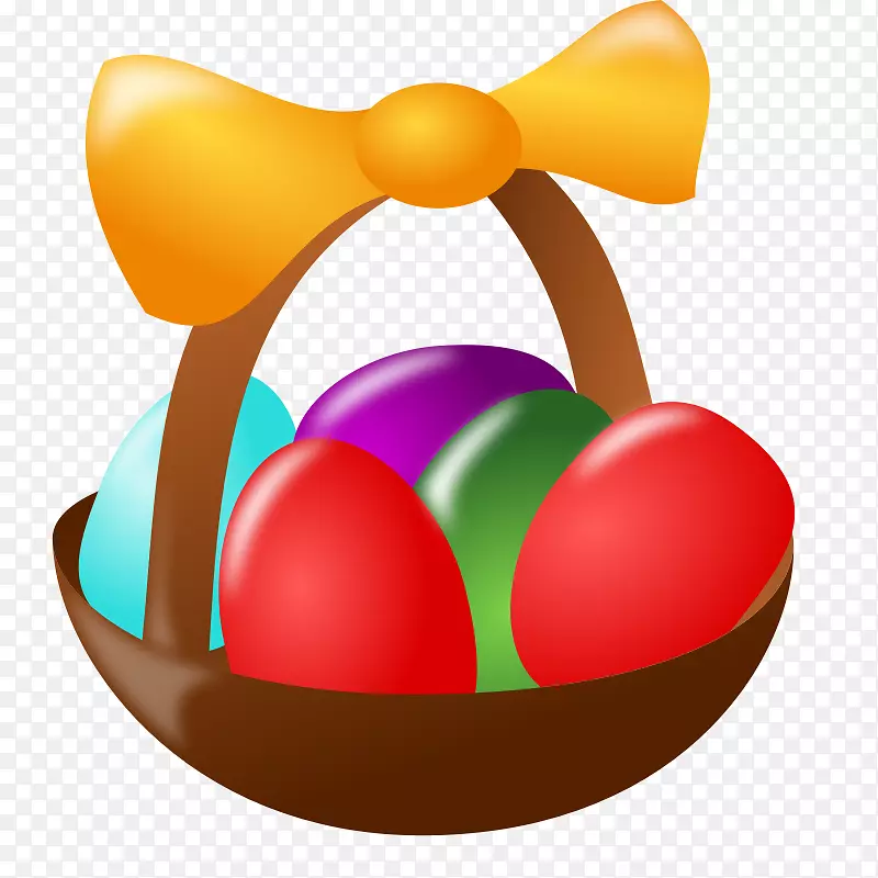 复活节兔子篮子复活节彩蛋夹艺术-复活节篮子