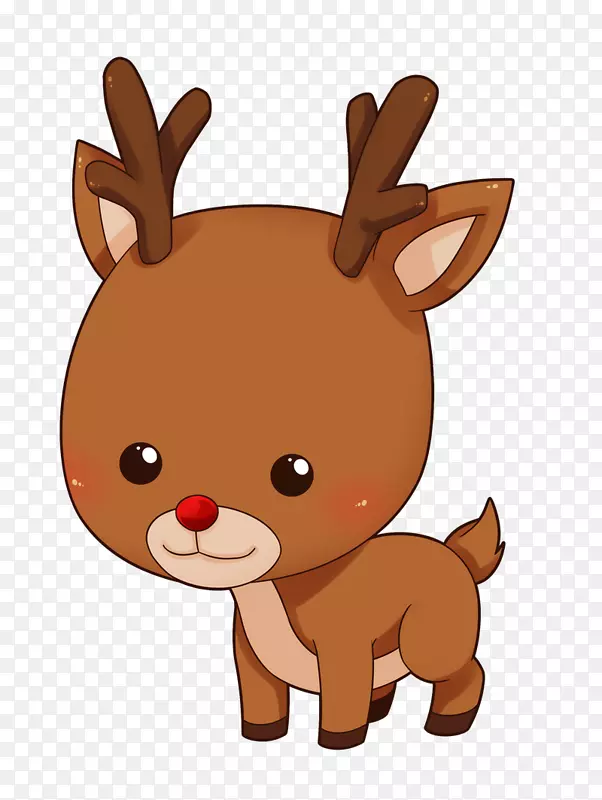 鲁道夫驯鹿圣诞老人剪贴画-透明驯鹿剪贴画