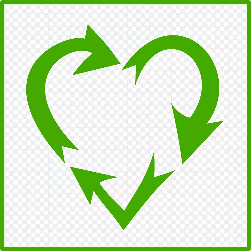回收符号心脏贴纸剪贴画回收图标