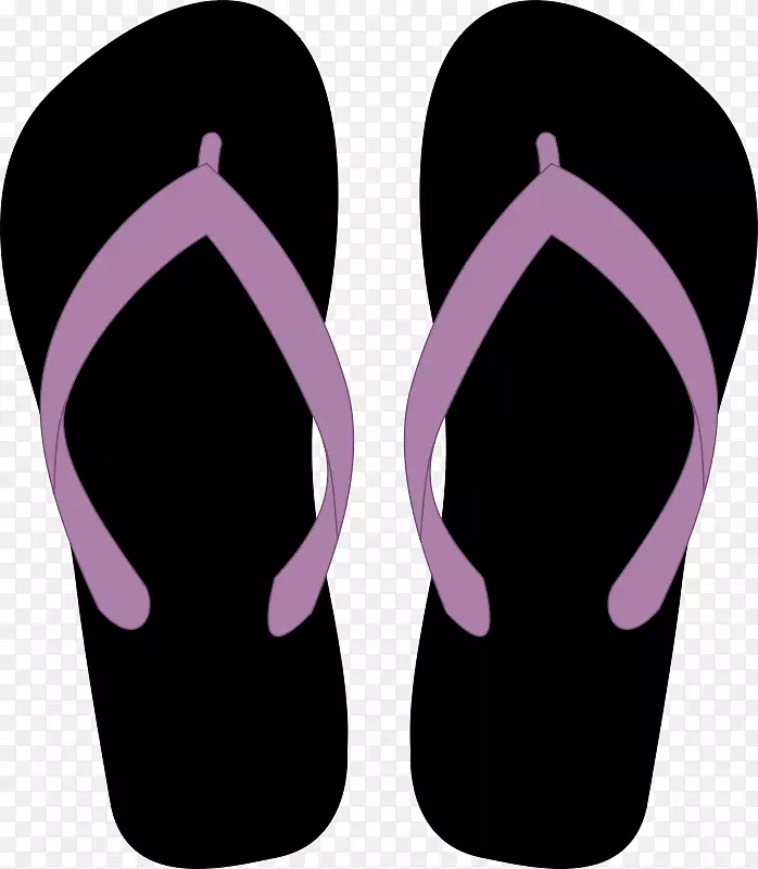 自由内容剪贴画-紫色卡通凉鞋
