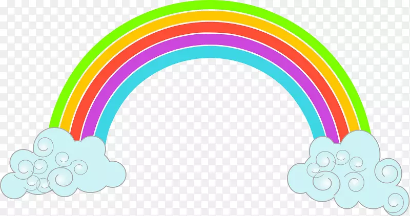 彩虹可伸缩图形云夹艺术-高清彩虹剪贴画