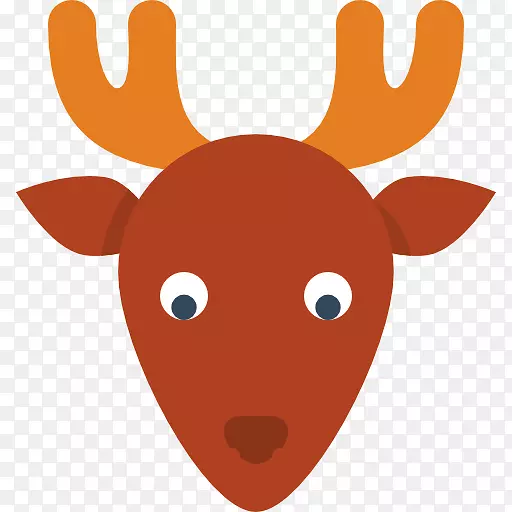 驯鹿驼鹿圣诞老人图标-鹿