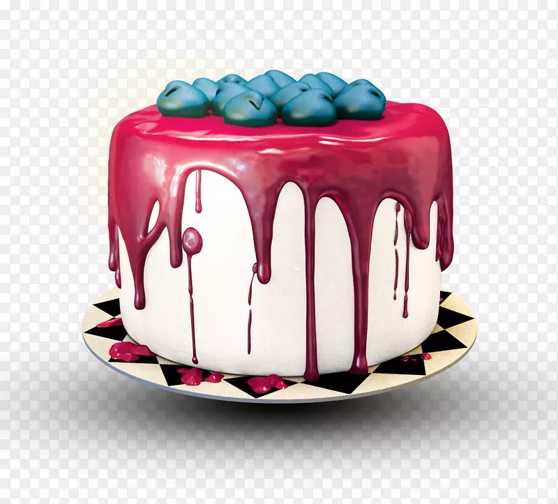 生日蛋糕托-卡通蓝莓蛋糕