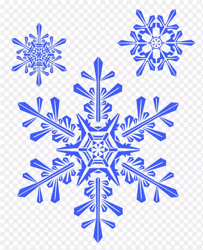 雪花冬季形状-蓝色雪花