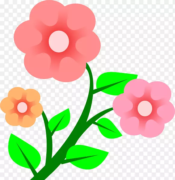 花泉免费内容剪贴画-粉色花卉卡通