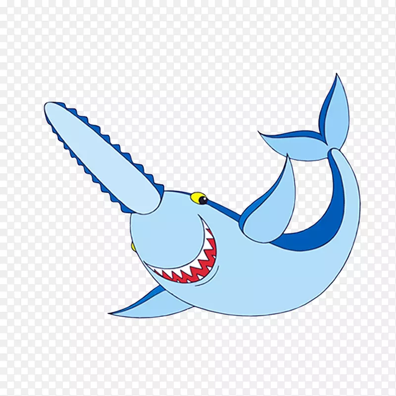 锯鲨剪贴画-卡通白鲨