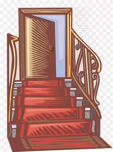门地毯楼梯插图.楼梯