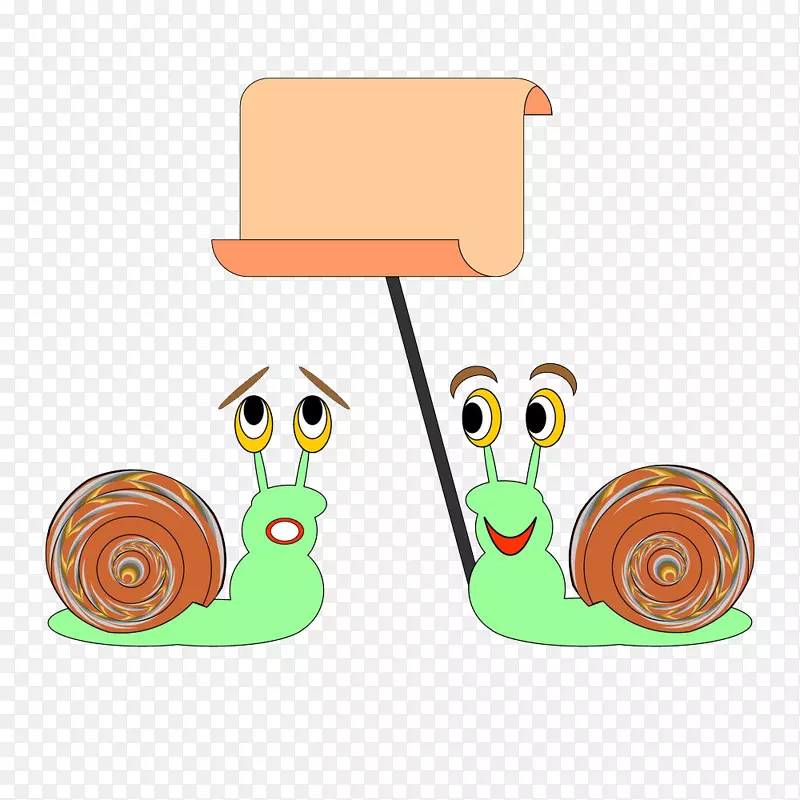 卡通蜗牛免版税插图-两只蜗牛