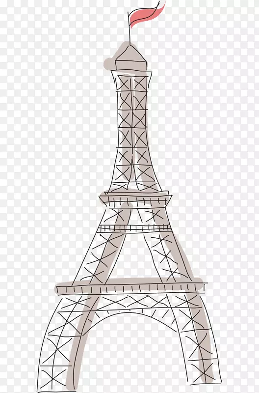 艾菲尔铁塔建筑.巴黎的手绘元素