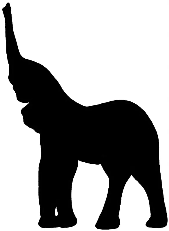 非洲象剪影剪贴画-小象轮廓