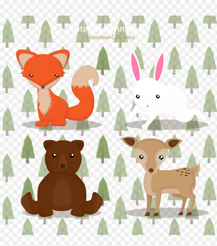 红狐动物森林-可爱的森林动物载体
