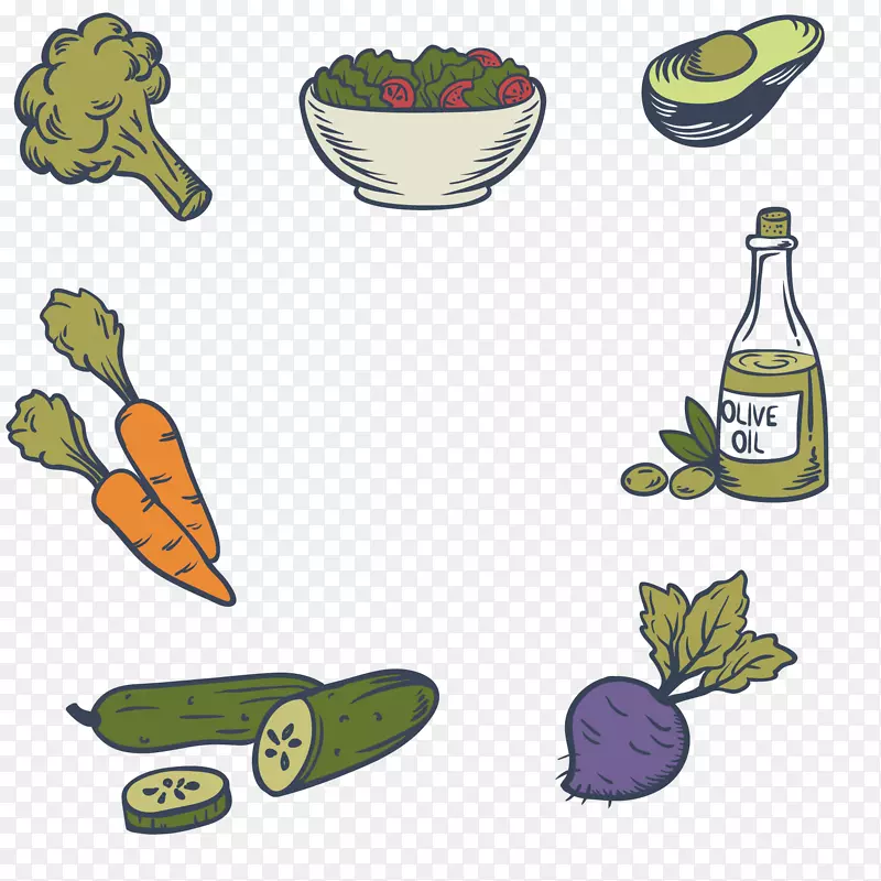 可食用蔬菜沙拉萝卜保健蔬菜橄榄油