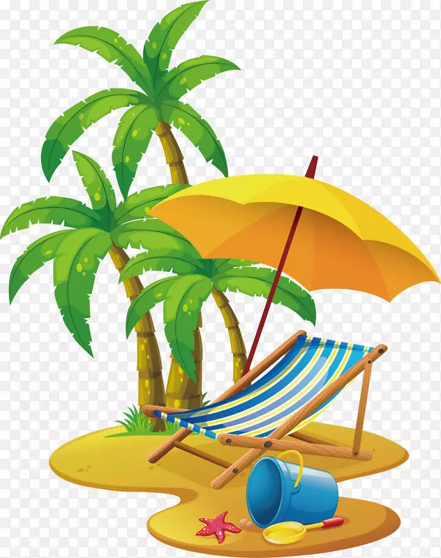 海滩版税-免费剪贴画-懒散沙滩椅