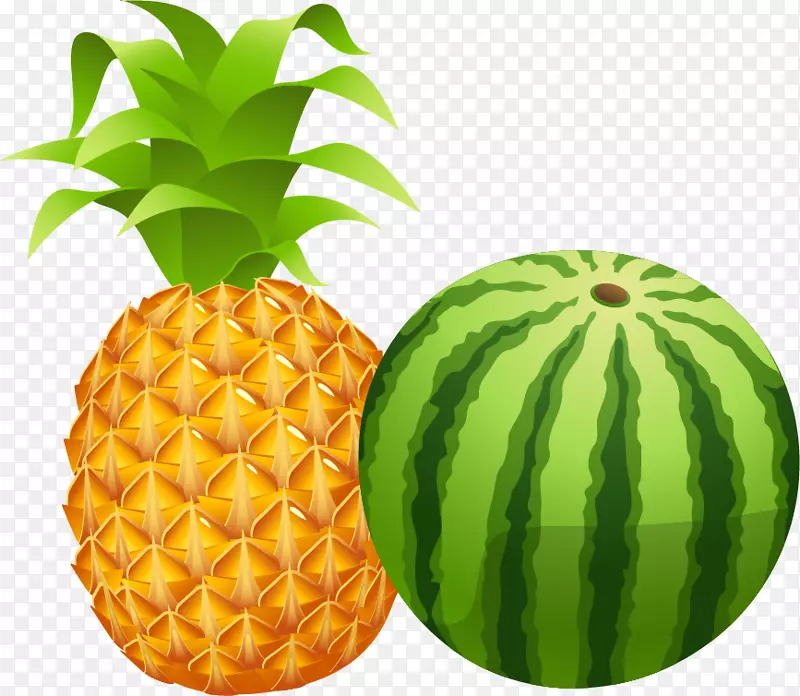 菠萝版税-免费剪贴画-菠萝，西瓜材料PNG