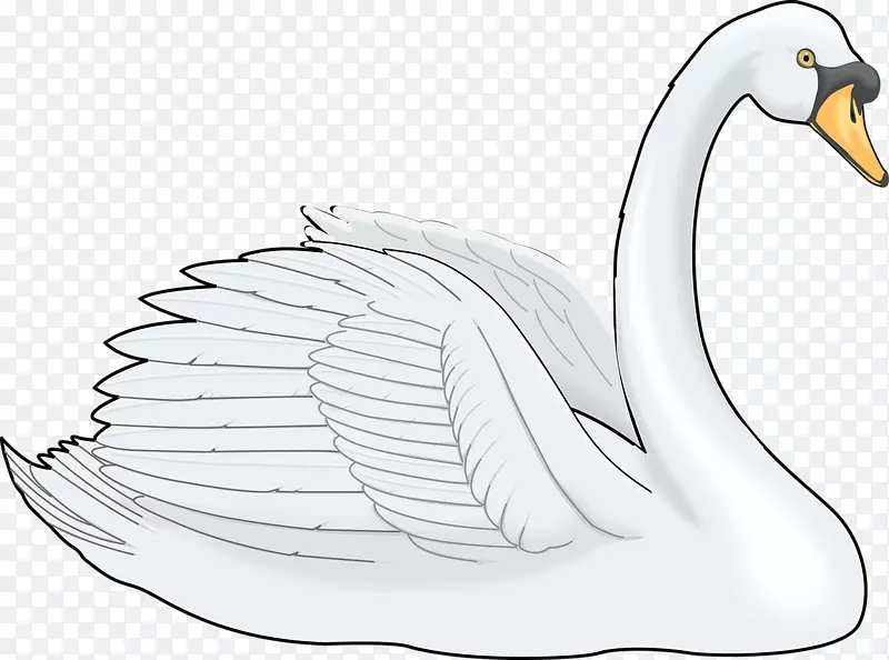雪尼尼绘画剪贴画-白天鹅
