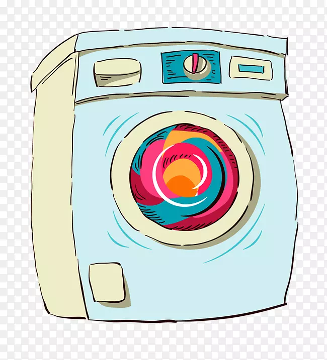 清洁绘图卡通洗衣机