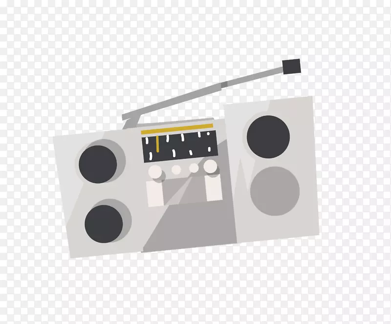 Adobe插画-灰度卡通收音机