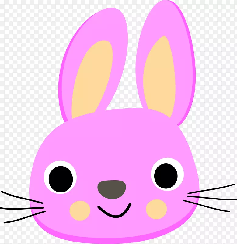 复活节兔子荷兰兔夹艺术-粉红色钥匙剪贴画