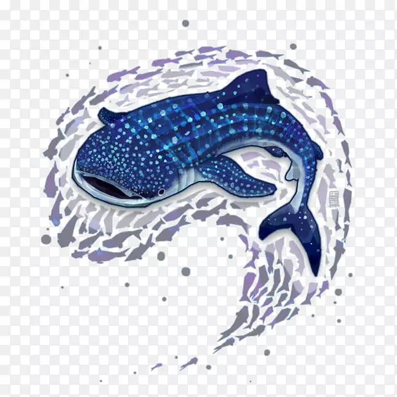 大白鲨蓝鲸手绘鲸