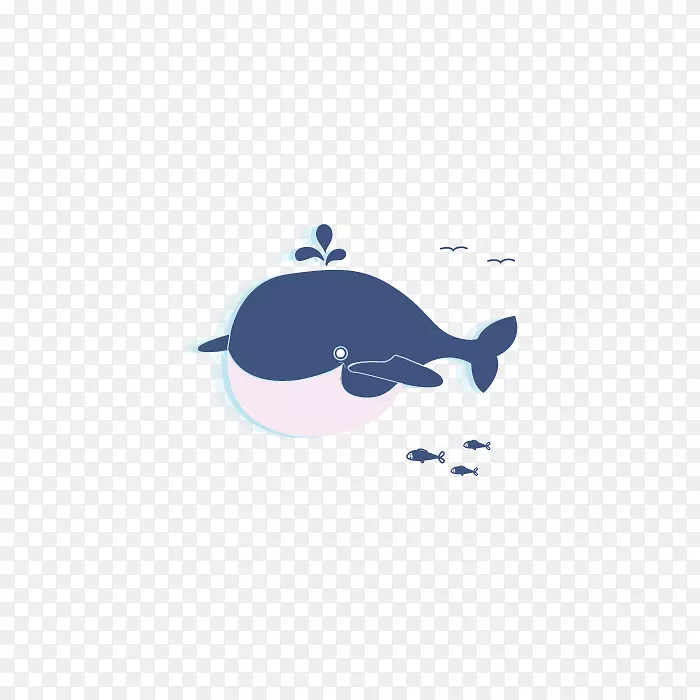 贴纸蓝鲸插图-四只鲸鱼游动