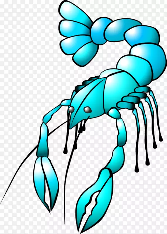 龙虾海鲜剪贴画-卡通水滴