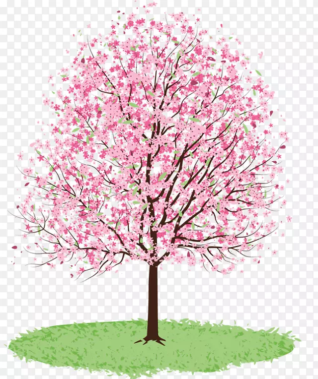 樱花春季剪贴画-春季树木剪贴画