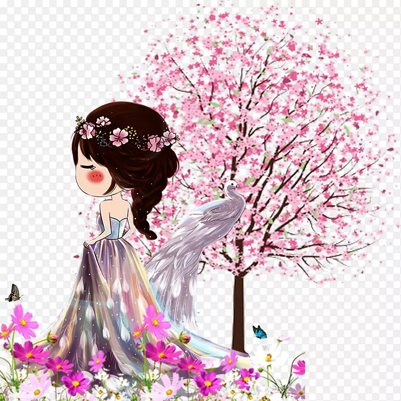 樱花树-手绘樱花树免费材料