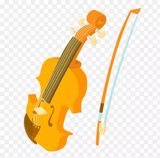 低音乐器小提琴弦乐器黄色小提琴