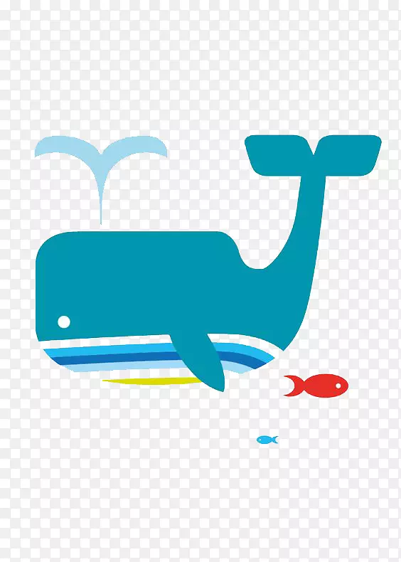蓝鲸版画艺术插图蓝鲸鱼