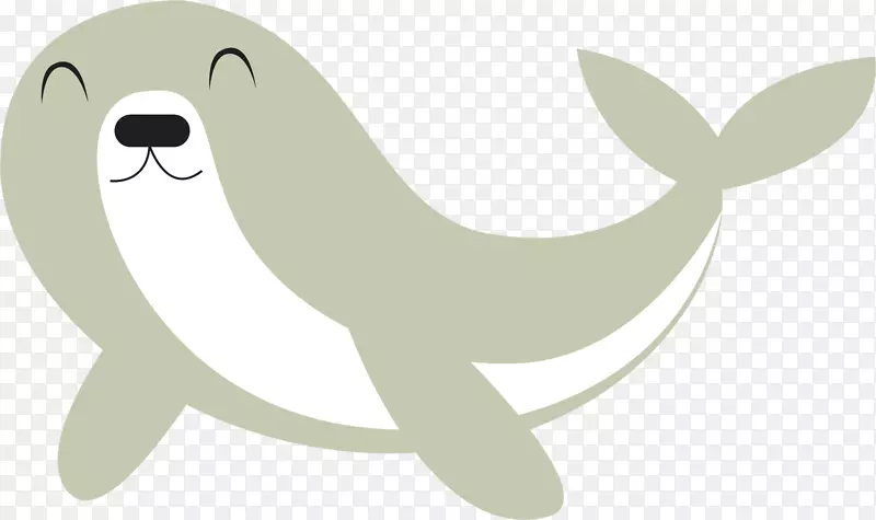 狗海豚插图.手绘海豚