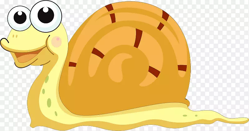 蜗牛动画剪辑艺术-黄色蜗牛
