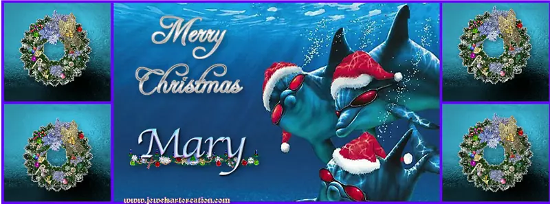 圣诞老人圣诞海豚剪贴画-假日海豚剪贴画