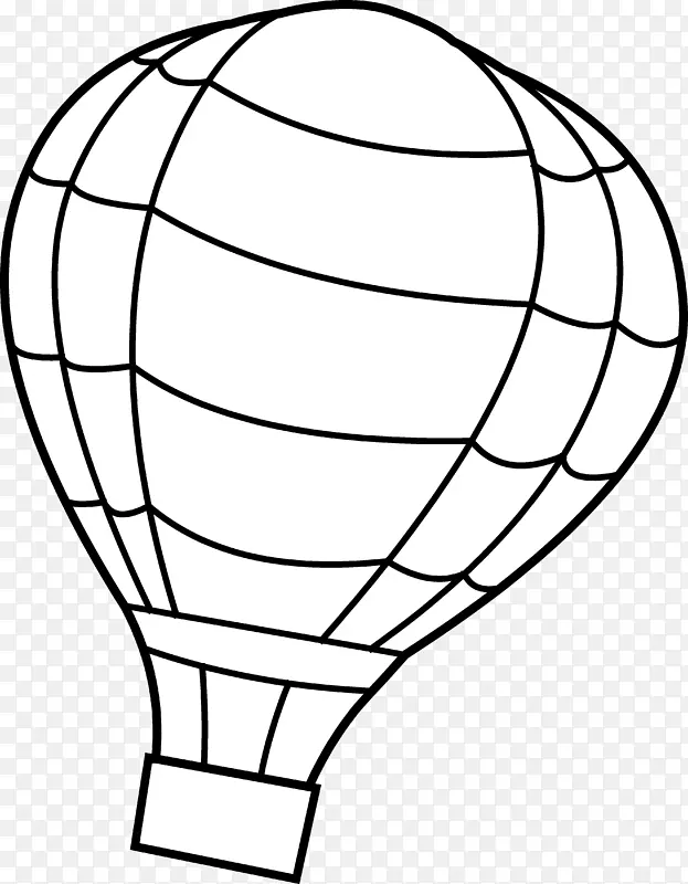 热气球黑白自由内容夹艺术.气球轮廓