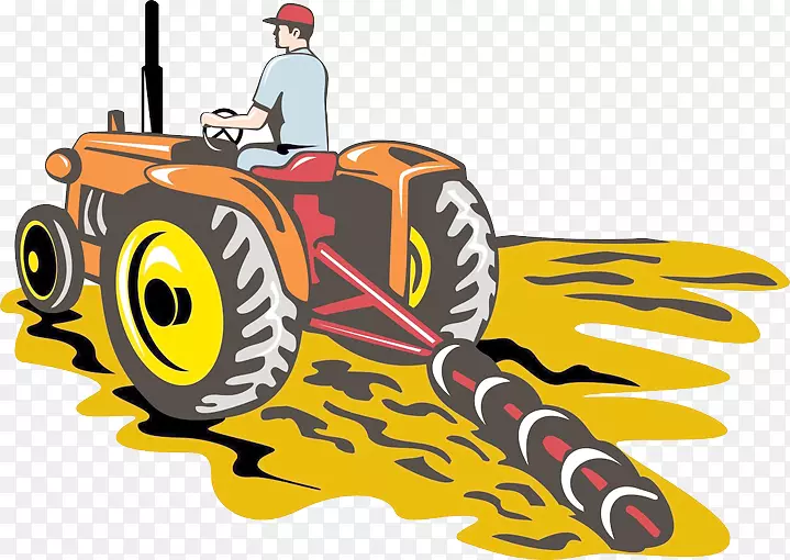 约翰迪尔拖拉机犁农业剪贴画农民把拖拉机开回来