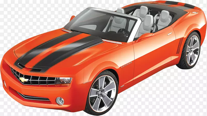 2018年雪佛兰卡马罗北美国际汽车展通用汽车-酷创意背景透明橙色跑车