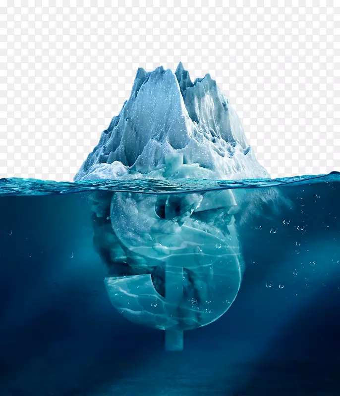 冰山摄影.创意冰山货币符号