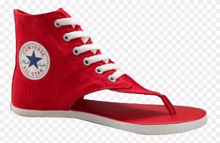 凉鞋相反，高顶拖鞋，恰克泰勒全明星-红色夏季凉鞋。