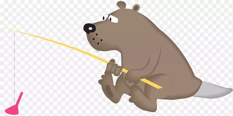 海狸熊钓鱼夹艺术-棕熊钓鱼