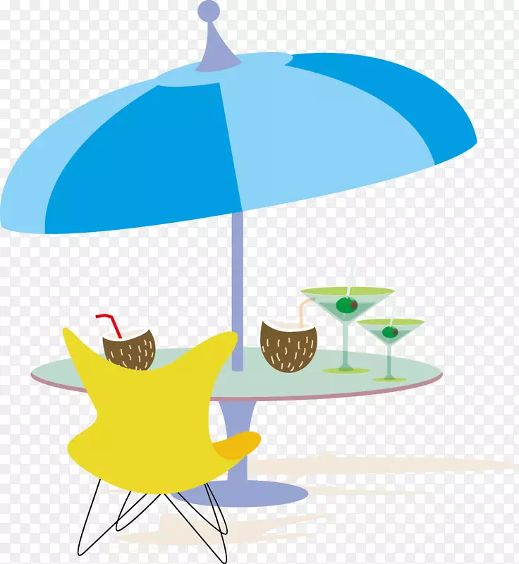 雨伞沙滩剪贴画-沙滩躺椅