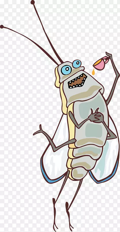 昆虫小苍蝇如此活泼的蟑螂剪贴画卡通昆虫