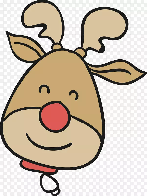 驯鹿圣诞老人圣诞剪贴画手绘驯鹿