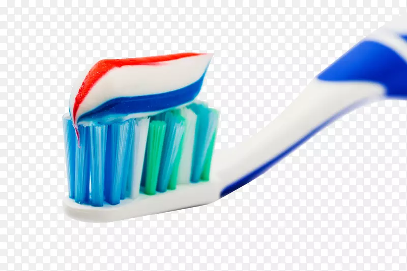 牙刷牙膏泵分配器-彩虹条纹牙膏图片材料