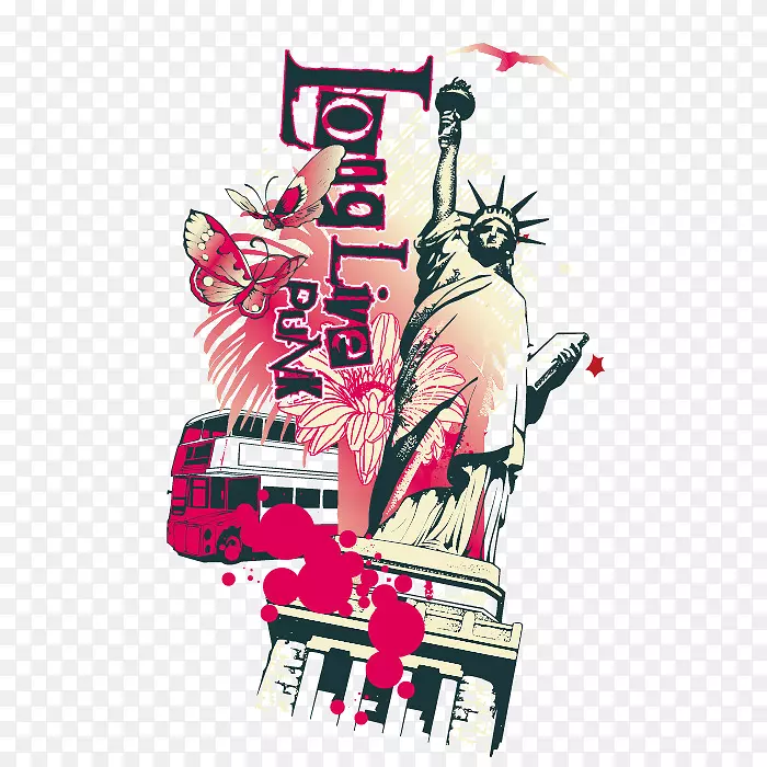 自由女神像t恤-纽约图腾自由女神像