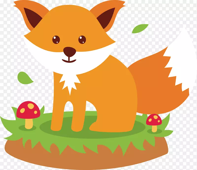 刺猬动画-草地上的狐狸