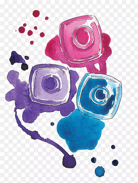 香奈儿指甲油化妆品水彩画-什么颜色的指甲油