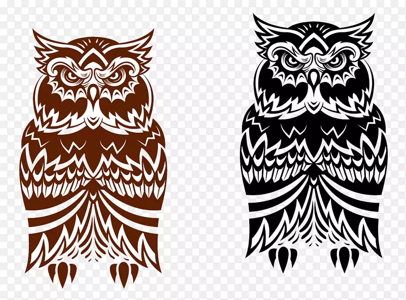 猫头鹰族纹身-创造性猫头鹰图案