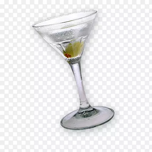 马提尼鸡尾酒酒杯派对海报-灰色透明鸡尾酒