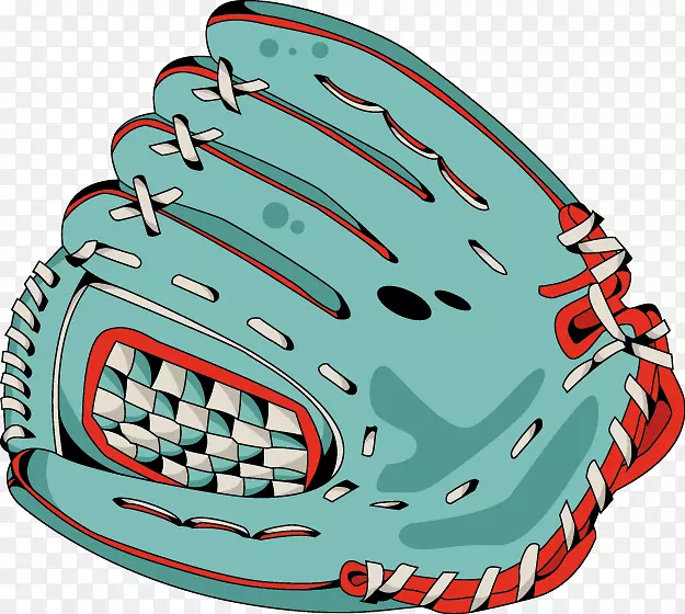 棒球手套头盔夹艺术彩绘绿色棒球手套图案