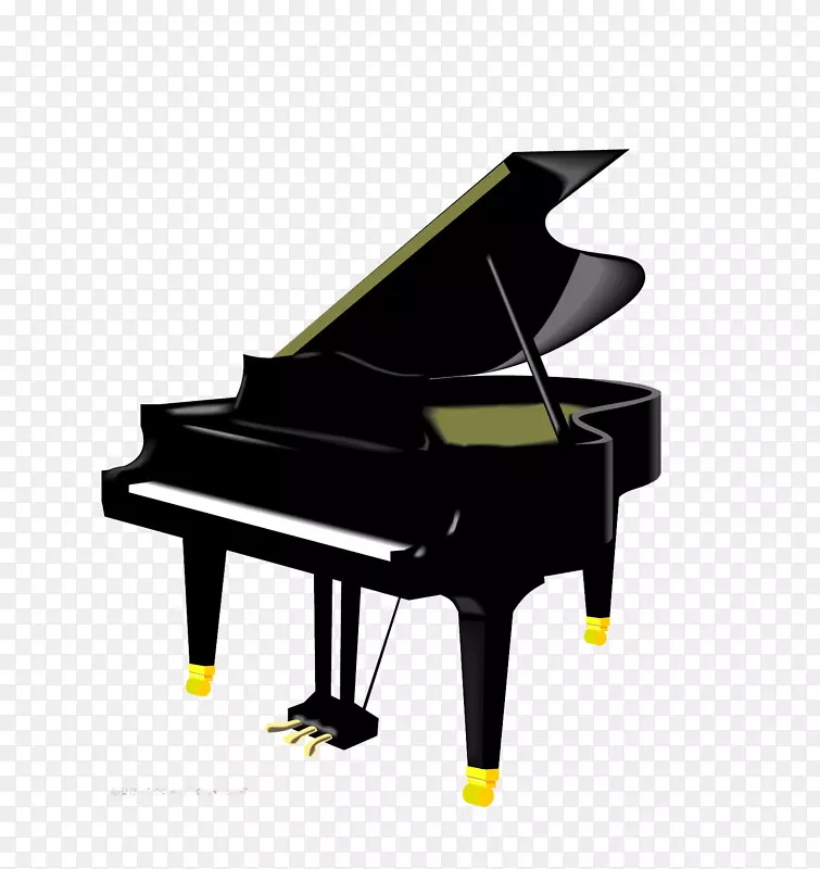 大钢琴乐器音乐键盘-华丽的黑色钢琴